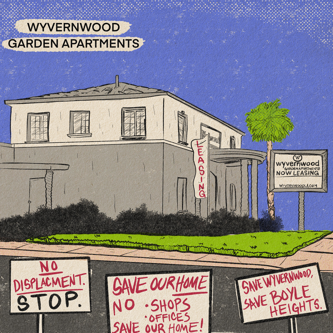 Illustration of the Wyvernwood Garden Apartments